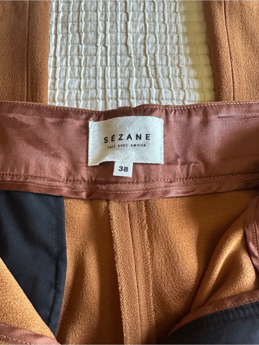 Sezane Wide-Leg Trousers in Cognac - Picture 4 of 5